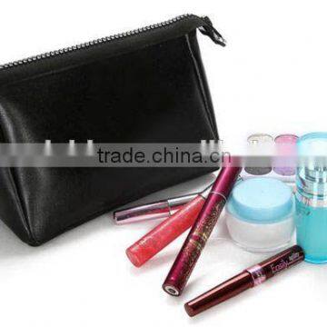 triangle PU cosmetic bag with zipper top closure