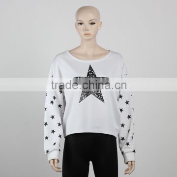 F5W14188 White Print Sweatshirt