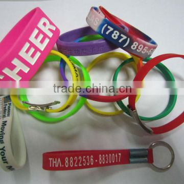 logo embossed silicone bracelets/soft pvc 3D wristband