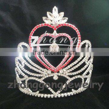 Fashion new heart design diamond pageant tiara