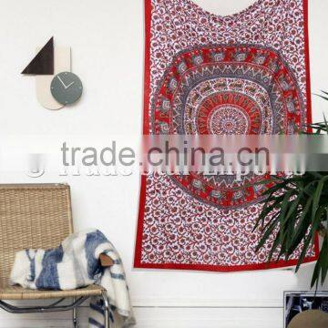 Twin Size Ombre Mandala With Elephant Wall Art Psychedelic Boho Hippie Wall Decor Tapestry
