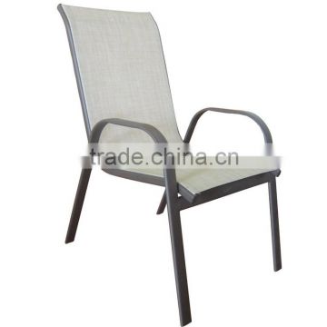 Outdoor garden aluminium stacking chair with sling Tslin fabric
