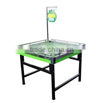 Eco-friendly green fruit and veg storage plastic and metal table