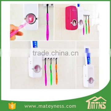 5 Toothbrush Holder Wall Mount Stand and Automatic Toothpaste Dispenser