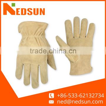 High quality cow split leather safety protective driver gloves