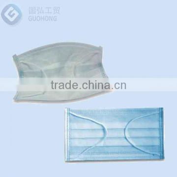 White color medical non woven face mask use elastic band with round or flat type