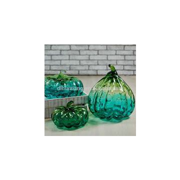 Wholesale Halloween hand-blown Decorative Artificial Glass Pumpkin