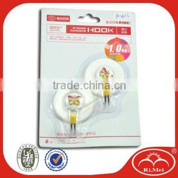 Strong adhesive removable Hold White Plastic ceiling Hook