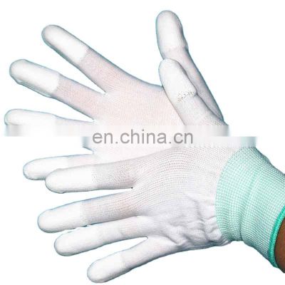 HY Hot Sell 13 Gauge Anti-Static Glove With PU Finger Tip ESD Carbon Fiber Gloves From China