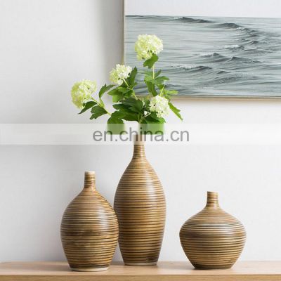 Creative decoration American country style hand painting flower bottle ceramic vase