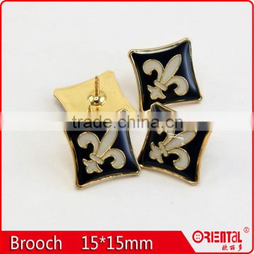 enamle square metal badge straight brooch pin for men