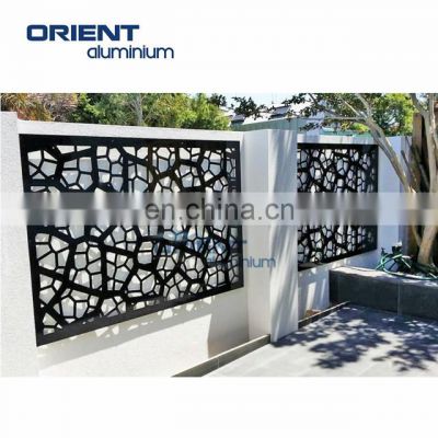 Factory direct supplier Art laser cutting outdoor privacy metal screen with aluminum engraved CNC panels