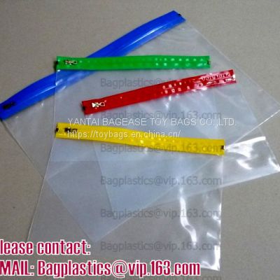 Slider Zipper PVC Pouch Clear Vinyl PVC k Bag, slider bag for underwear packaging slider zipper vinyl bag for clot