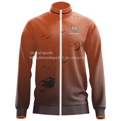 2022 Orange Custom Sublimation Jacket with White Zipper