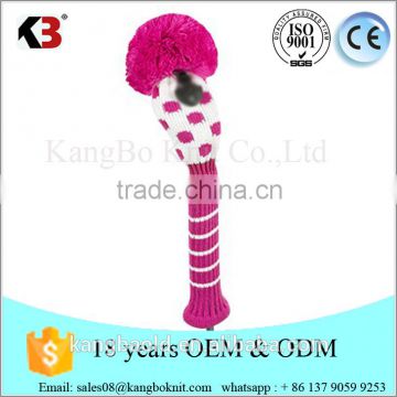 High quality Colorful knit pom pom classic golf head cover for sale