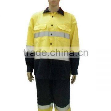 Yellow and black hi vis fire retardant uniform