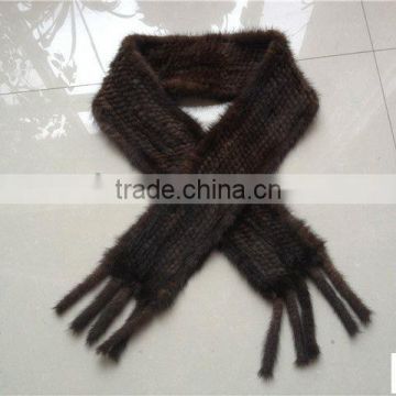 luxury knitted mink fur scarf in high quality