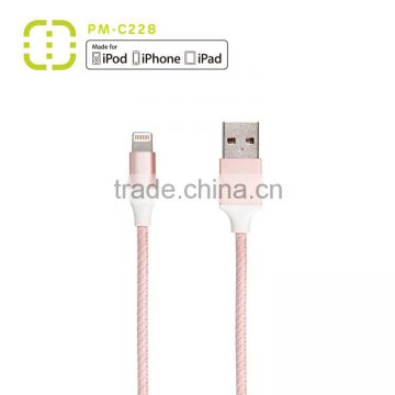 Wholesale new 1m 3ft mfi certified cable for apple iphone 6 nylon braided iphone cable