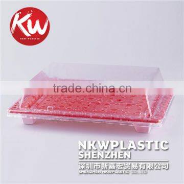KW-0002 Disposable Plastic PS/BOPS Colorful Printing wholesale High Quality Sushi Tray/Container with lid