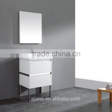Stainless steel decorative sanitary ware bathroom vanity with ceramic basin                        
                                                Quality Choice