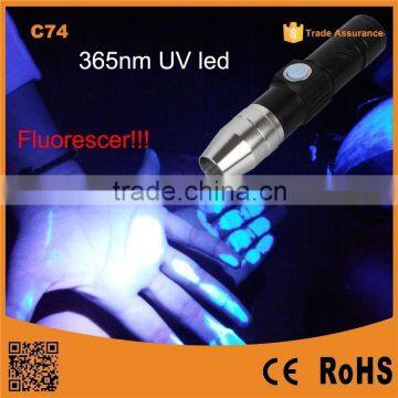 C74 Professional USB Blacklight Power Bank 365NM UV light