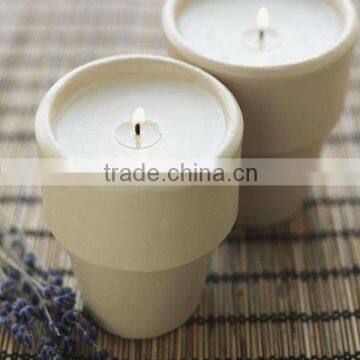 White Ceramic Candle Cup