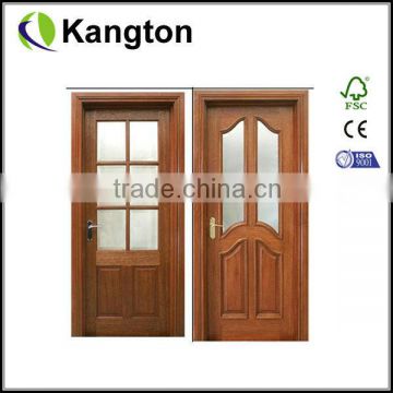 solid wooden office wood door with glass