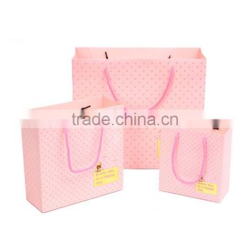 Wholesale high quality factory price pink color gift paper bag