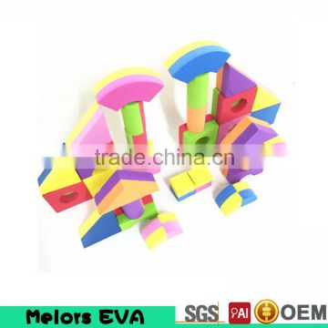 Melors non toxic soft multi color eva foam block toy new 2015/children plastic building blocks organizer