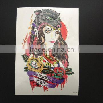 WX- 061 Female Character Temporary CMYK Tattoos/ Fake Tattoo Sticker/Custom