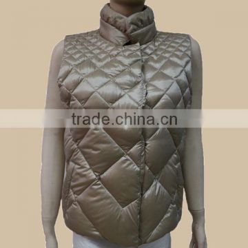 2014 hot sale Winter Padded Vest fashion dark beige high quality down vest/weight vest/women vest