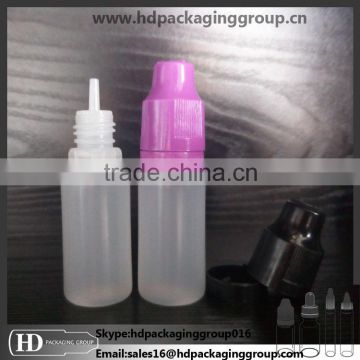 10ml flat soft ldpe sterile plastic dropper bottles with long thin tip and child proof cap