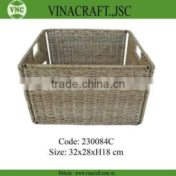 Foldable wicker laundry basket