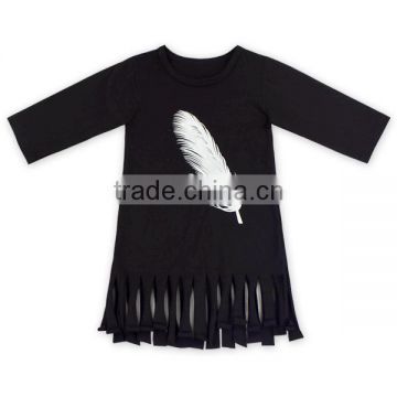 Wholesale feather tee shirt tassels baby girl shirt M6082103