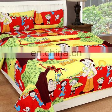 100% Cotton Set Of 3 Pcs Double Bed Sheet With 2 Pillow Cover