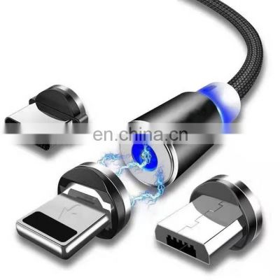 2020 New product Hot wholesale  Flowing Light Magnetic Charging Cable Cellphone Fast Micro USB Cable Charger Data Cable Line