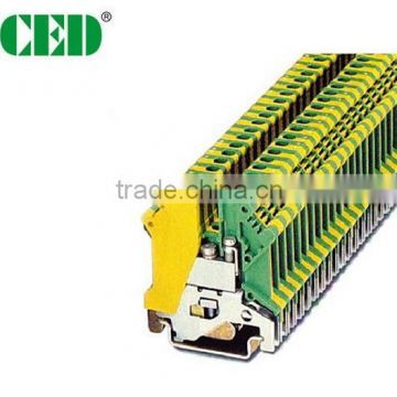 Industrial Electrical Compact Din Rail Terminal Blocks With Ground Type