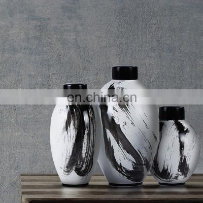 Chinese Hand painted Modern Decor Ceramic Jar For Other Home Table Interior Decorations