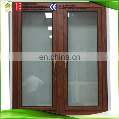 Guangzhou factory aluminum profile HOPO hardware natural wood grain window