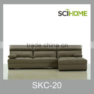 Modern L-Shaped Sectional Genuine Leather Sofa