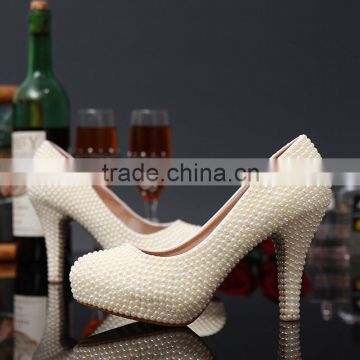 C71583A High heel white beautiful Wedding party shoes