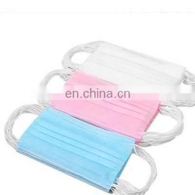 Free Sample China 3 ply disposable earloop pink face mask with customer logo and design in large stock