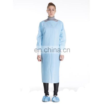 In stock manufacturer CPE gown disposable CPE gown with thumb or knitted cuffs