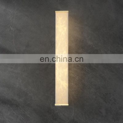 Modern Bedside Mounted Marble Sconce Wall Lights Nordic LED Creative Corridor Alabaster Long Wall Lamp