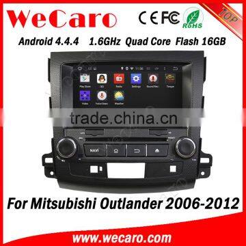 Wecaro 8" Android 4.4.4 car dvd player quad core for mitsubishi outlander radio WIFI 3G tv tuner 2006-2012