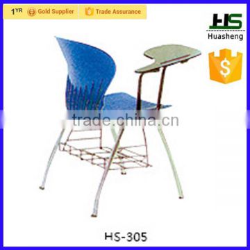 Hot style plastic table and for kids school chair with writing pad