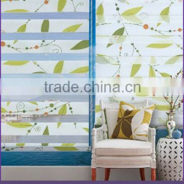 China Factory Produced Leaf Pattern Printed Zebra Blind For Sunshine Room