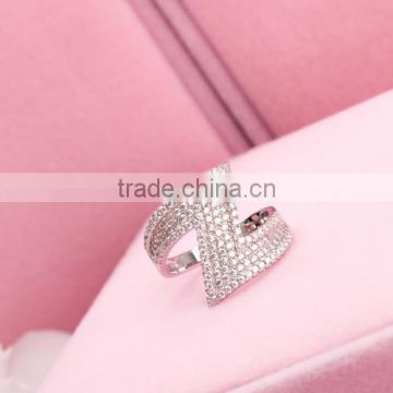 2015 fashion 925 silver ring in letter Z