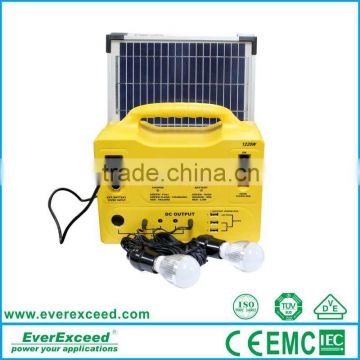 EverExceed 30w portable Solar Home System with Bulbs, Mobile Charger and Radio for solar lighting