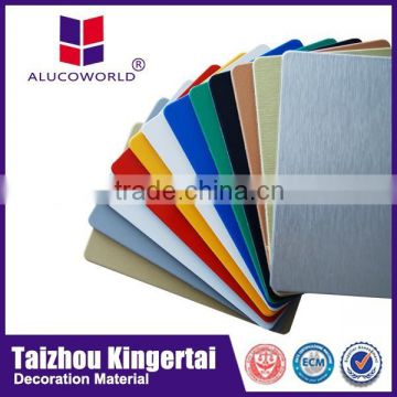 Alucoworld 20 years guarantee brand nono pvdf coating unbroken 4mm aluminum composite panel